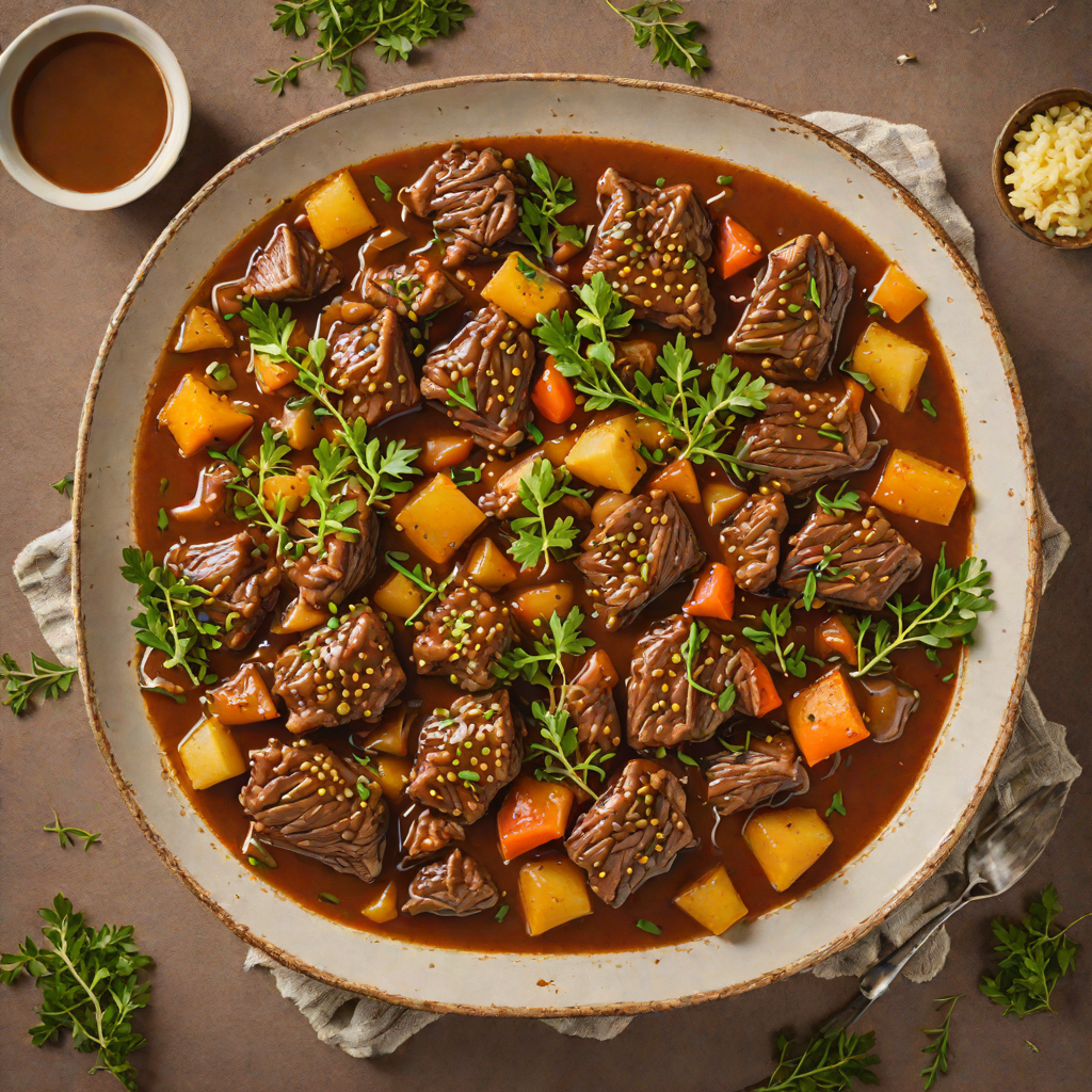 Pelau-Style Stewed Beef with Thyme and Brown Sugar