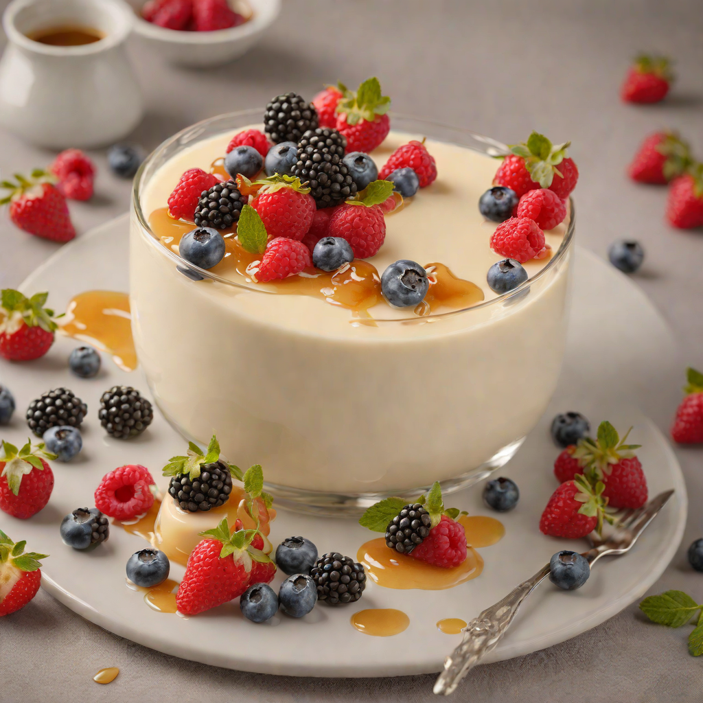 Vanilla Yogurt Panna Cotta with Honey and Berries
