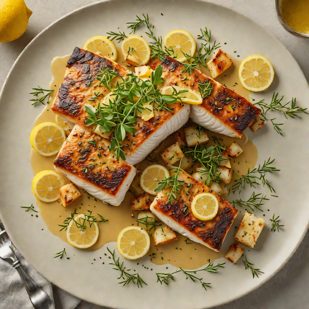 Pan-Seared Sea Bass with Lemon-Thyme Brown Butter Sauce
