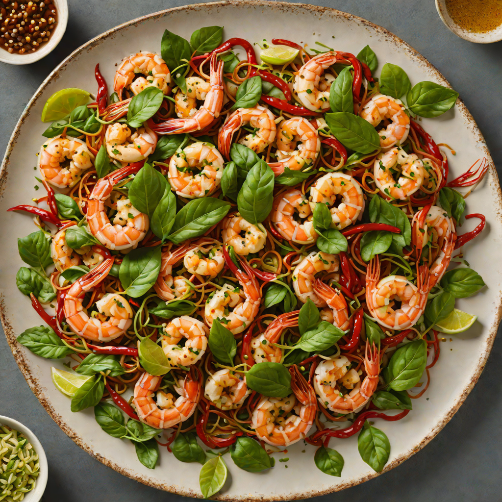 Quick Stir-Fried Thai Basil Shrimp with Garlic and Chilies
