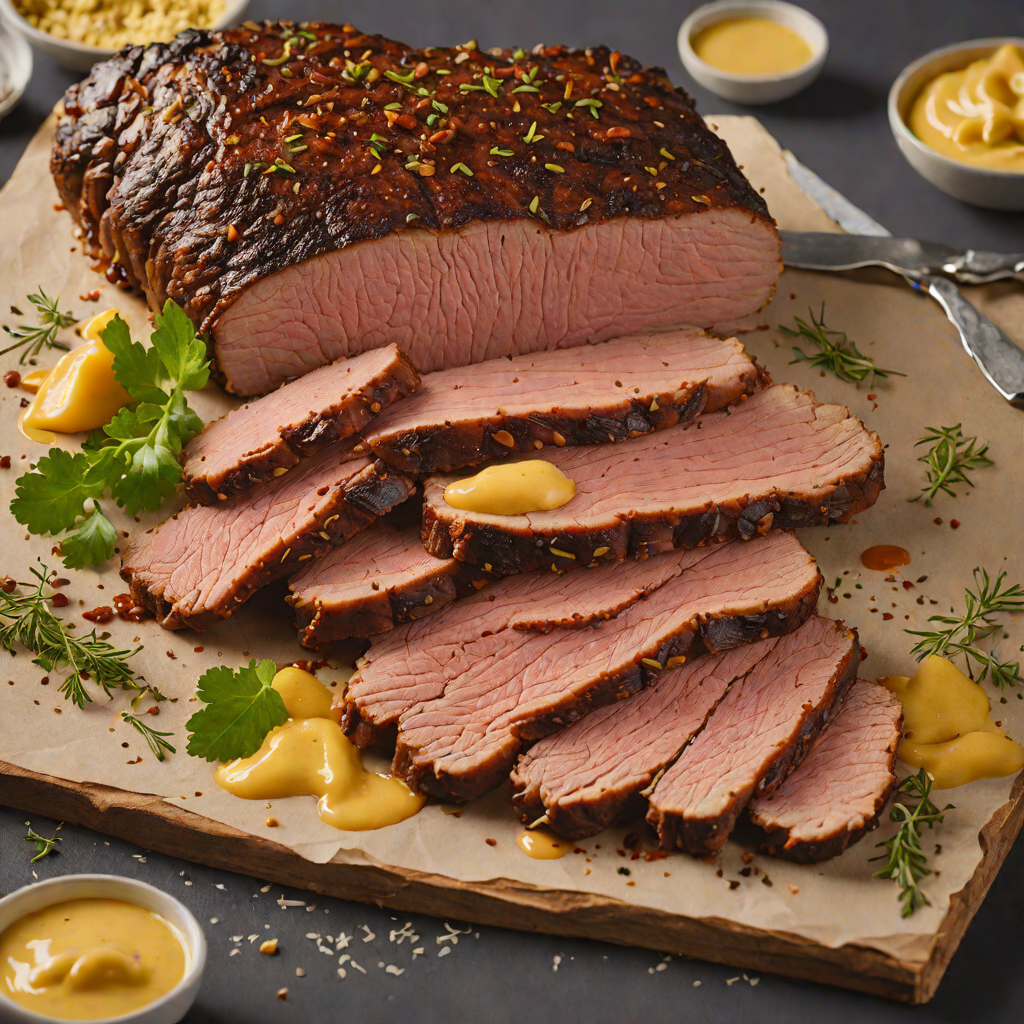 Slow-Smoked Beef Brisket with Mustard Rub
