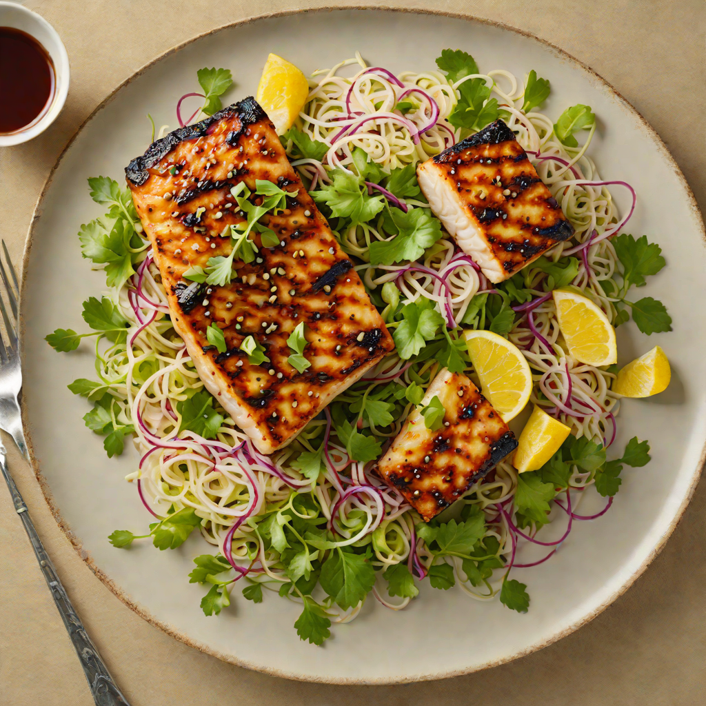 Grilled Miso-Glazed Black Cod with Scallion Salad