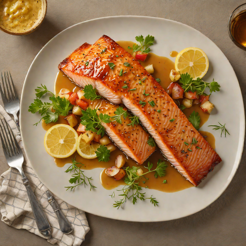 Pan-Seared Salmon with North Iowa Honey-Mustard Glaze