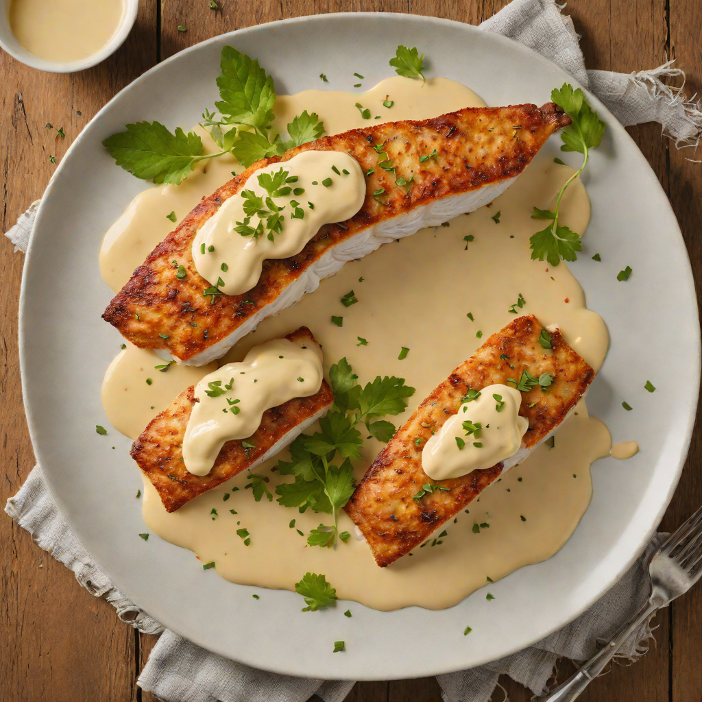 Pan-Seared Catfish with Texas Curd Cheese Sauce