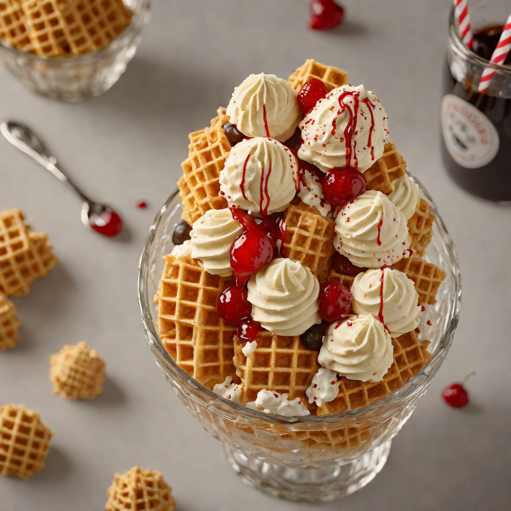 Waffle Cone Ice Cream Sundae with Vintage Soda Float