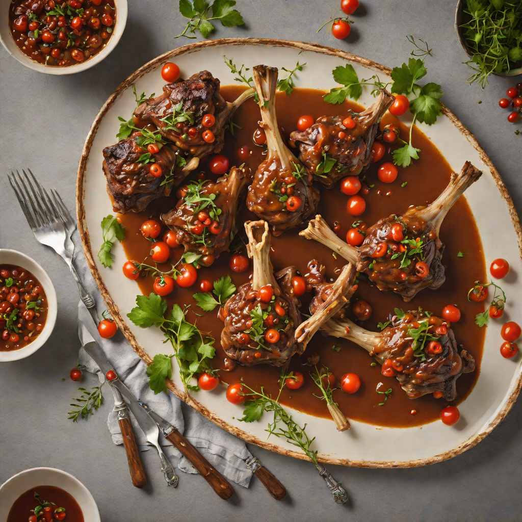 Slow-Cooked Lamb Shanks with Bush Tomato and Native Pepperberry