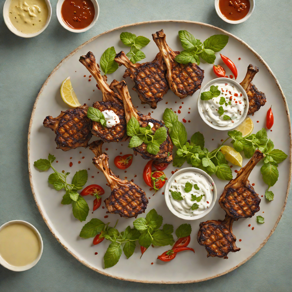 Grilled Harissa-Spiced Lamb Chops with Mint Yogurt