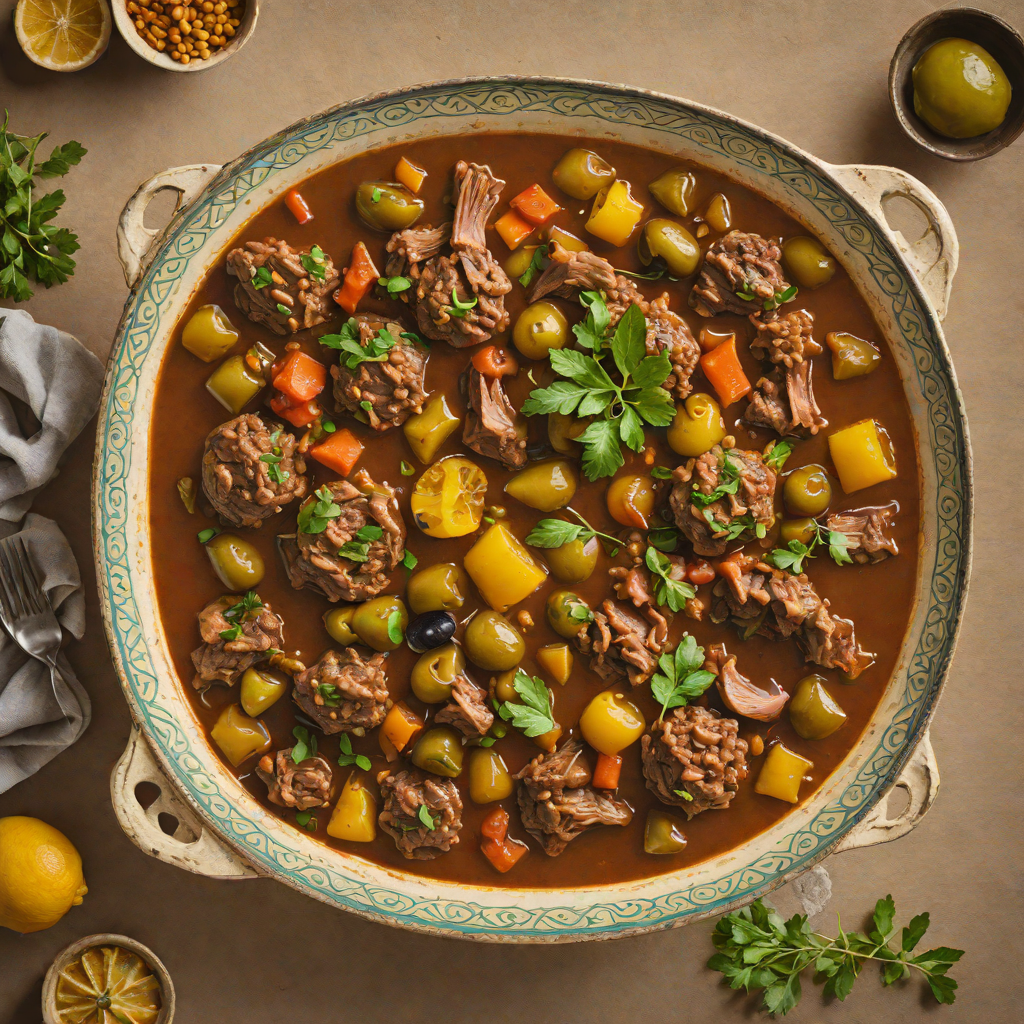 Slow-Cooked Lamb Tagine with Preserved Lemon and Green Olives