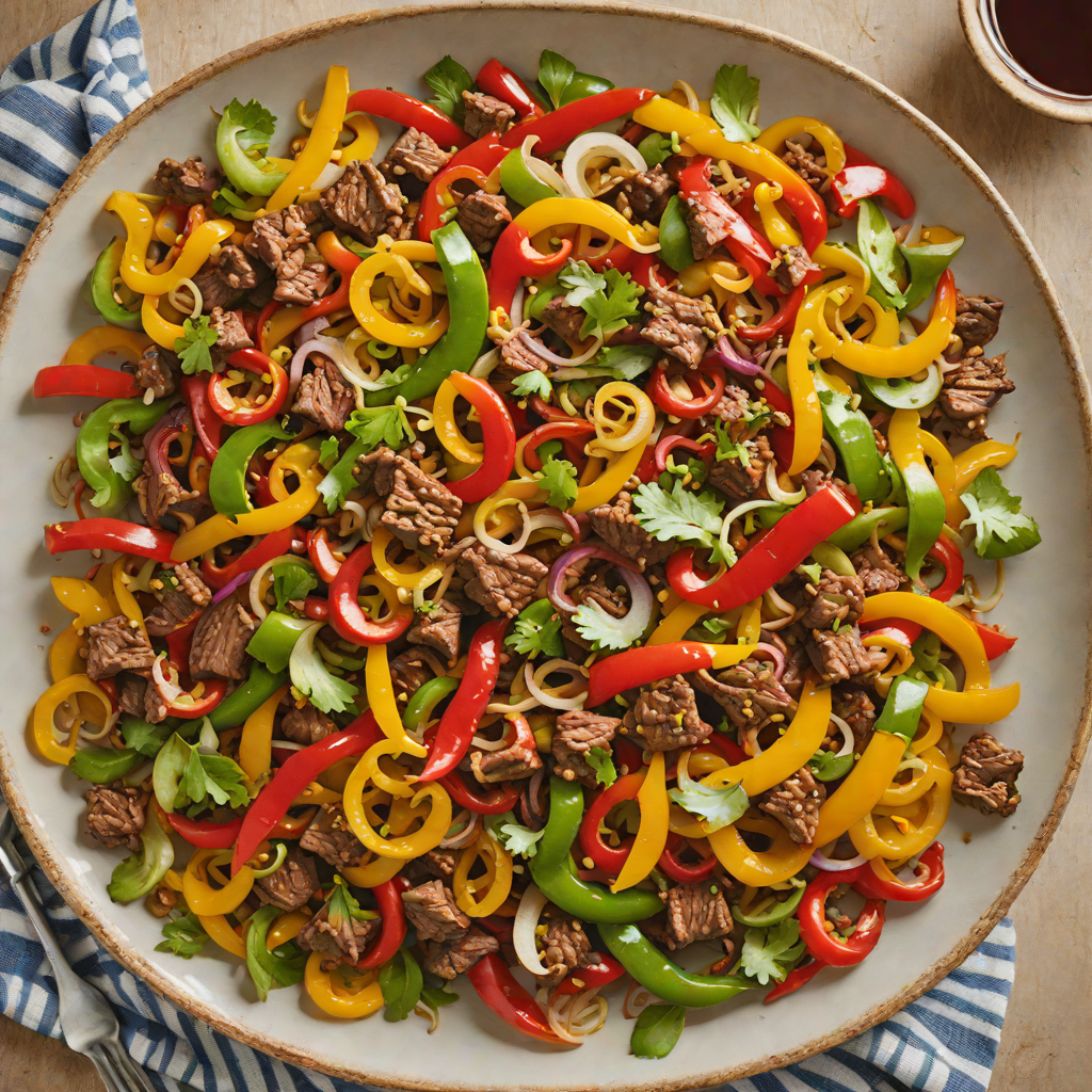 Giardiniera-Spiced Beef Stir Fry with Peppers and Onions