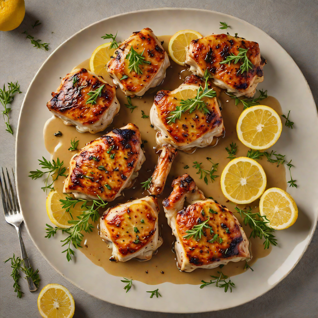 Pan-Seared Chicken Thighs with Charred Lemon and Thyme Pan Sauce