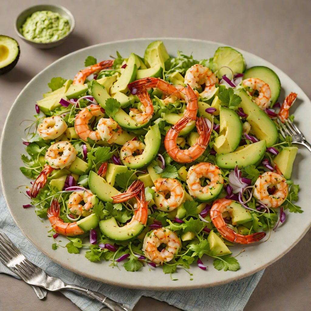 Spiced Prawn and Avocado Salad with Finger Lime Dressing