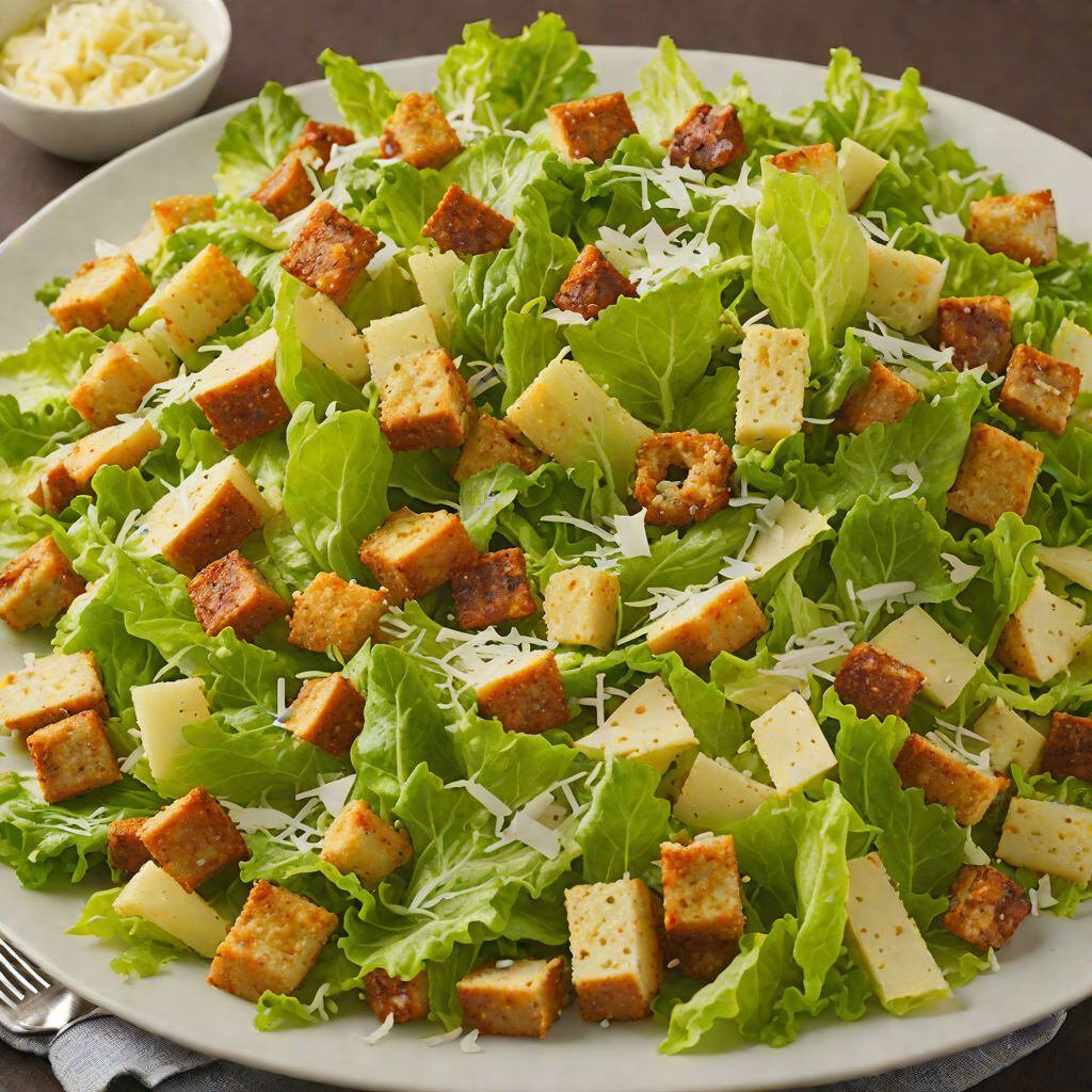 Italian Caesar Salad with Garlic Croutons and Parmesan