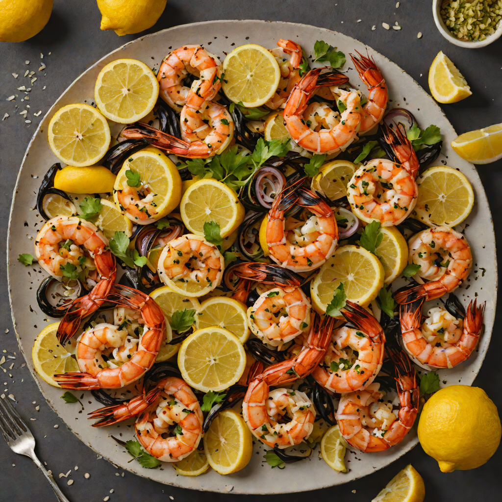 Charcoal-Grilled Lemon Garlic Shrimp