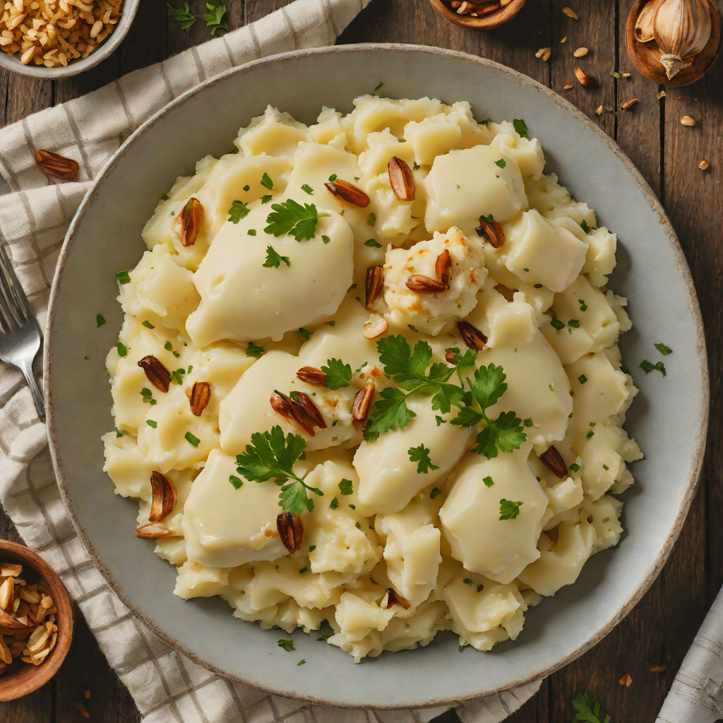 Half-and-Half Mashed Potatoes with Roasted Garlic