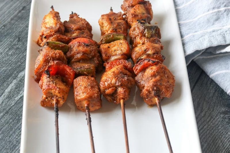 Grilled Spicy Suya Chicken Skewers