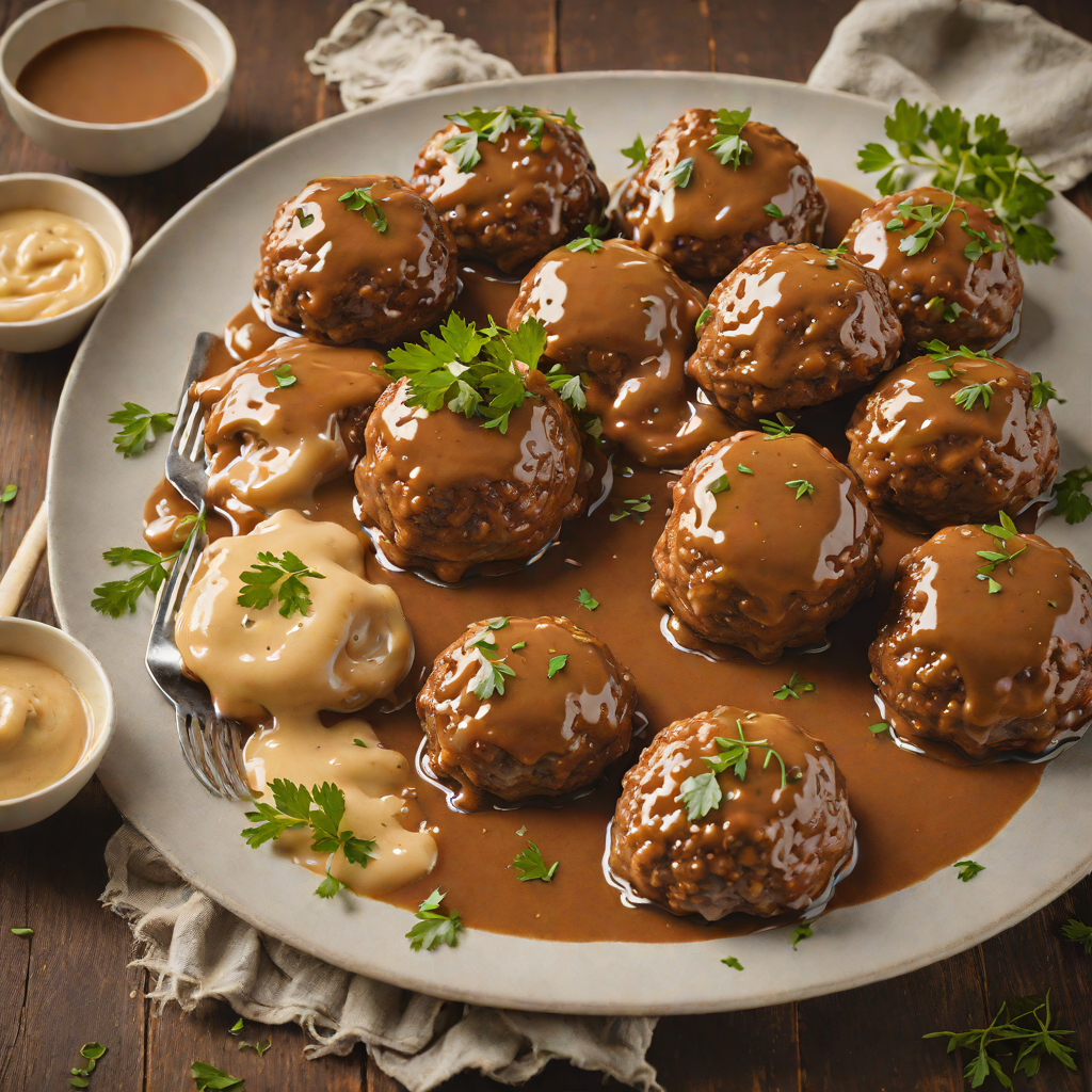 Slow-Cooked Aussie Beef Rissoles with Onion Gravy