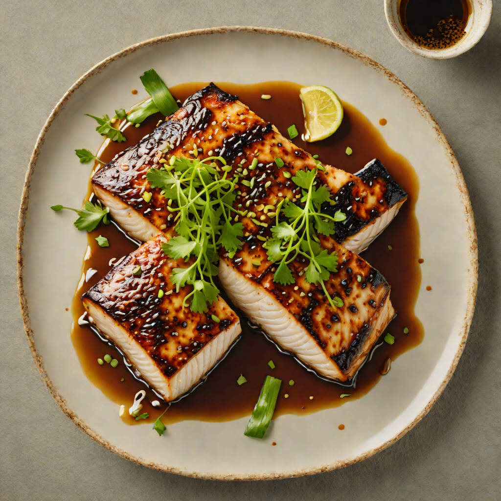 Grilled Miso-Marinated Black Cod with Scallion Oil