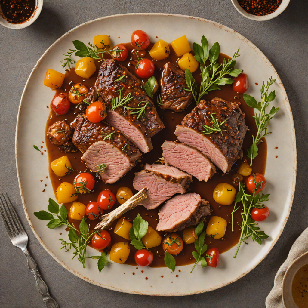 Slow-Roasted Lamb with Wattleseed and Bush Tomato Glaze