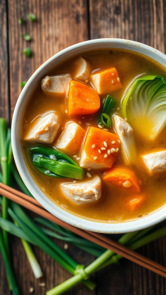 Miso-Ginger Chicken & Vegetable Soup