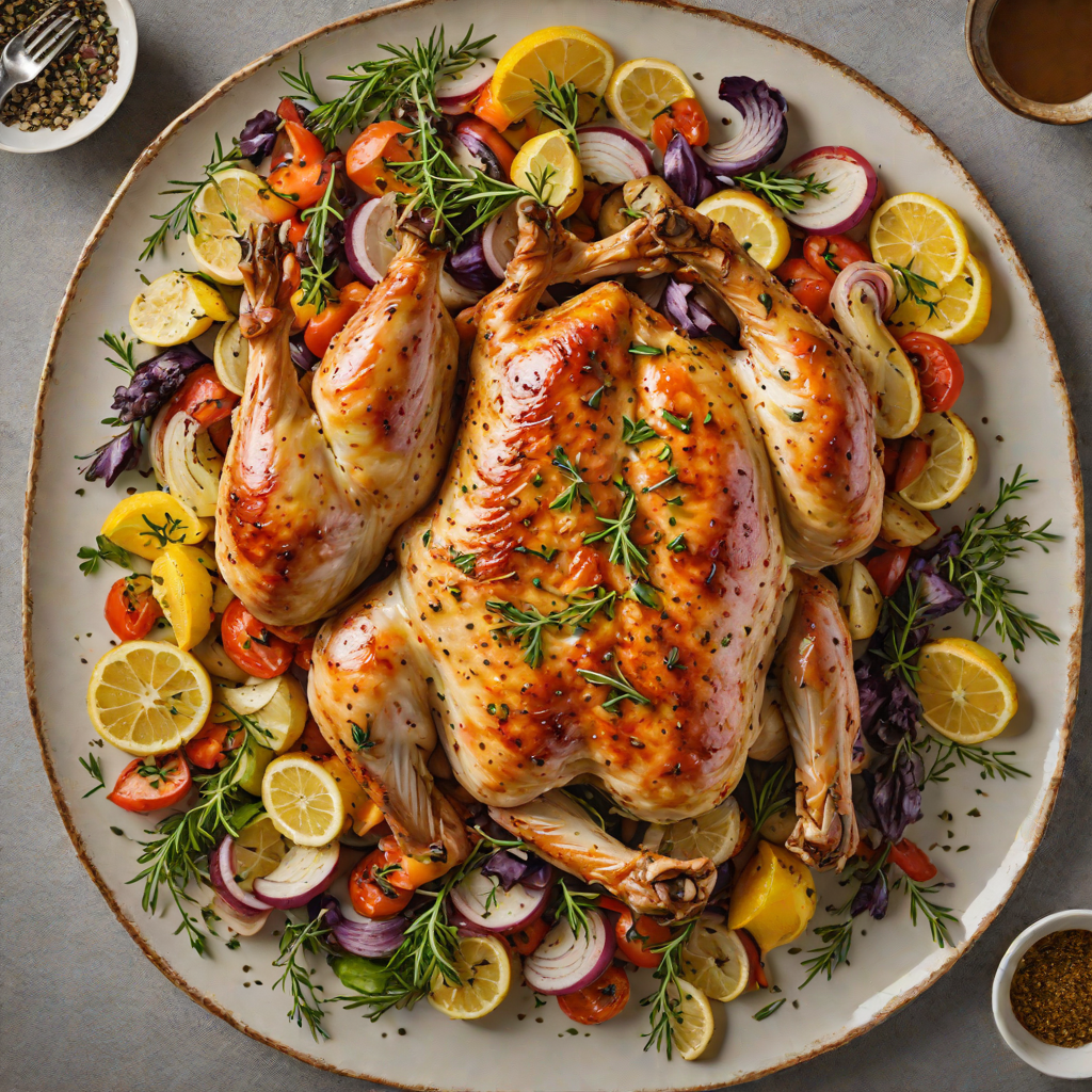 Honey-Lavender Roasted Chicken with Lemon-Thyme Vegetables