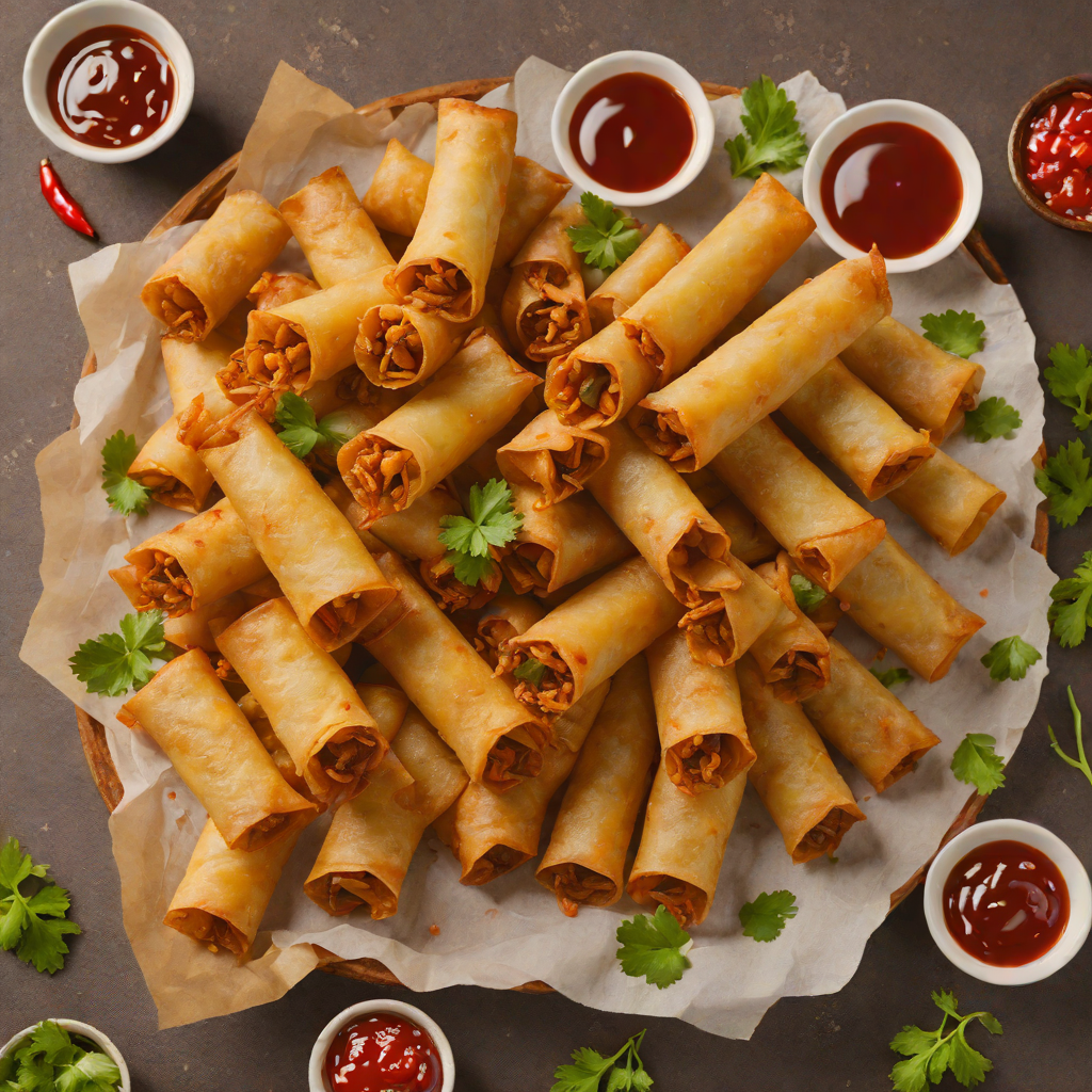 Crisp Baked Filipino Lumpia with Sweet Chili Dipping Sauce
