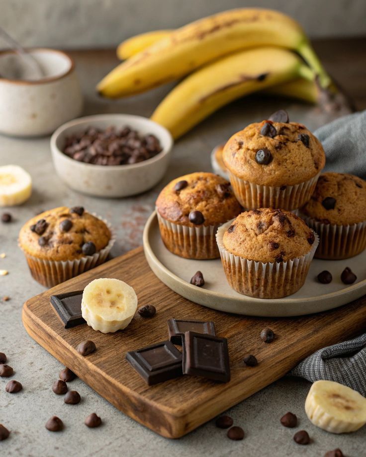 One-Bowl Banana Chocolate Chip Muffins
