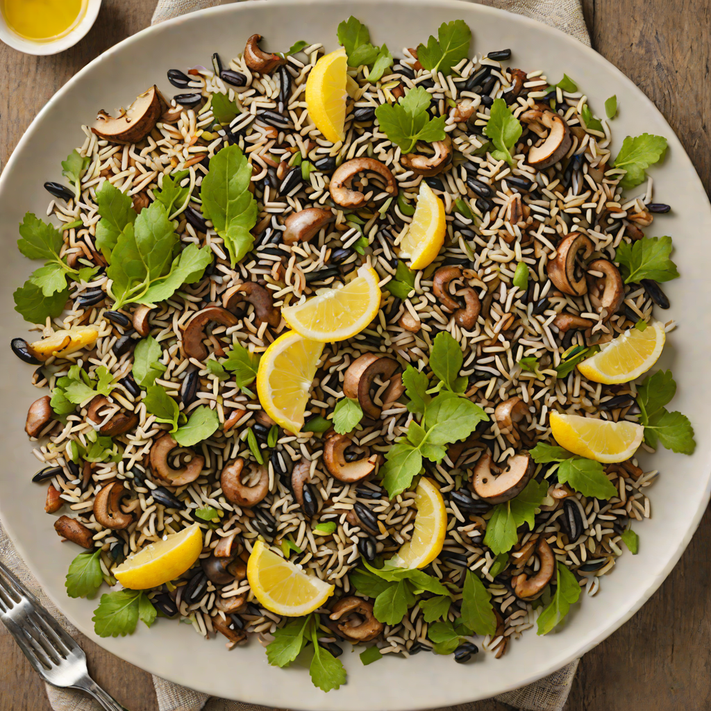 Herb-Rubbed Wild Rice and Mushroom Salad with Lemon Vinaigrette