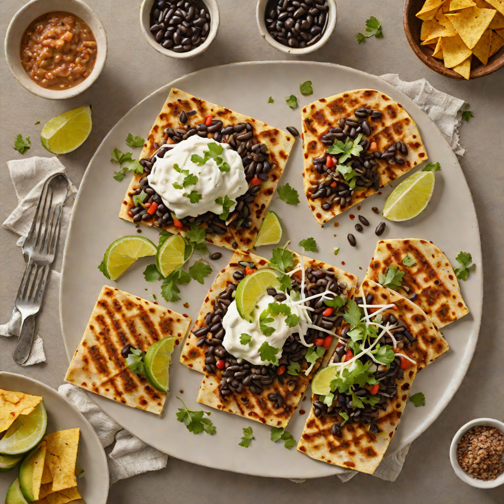 Griddled Oaxacan Tlayuda with Refried Black Beans and Oaxacan Cheese