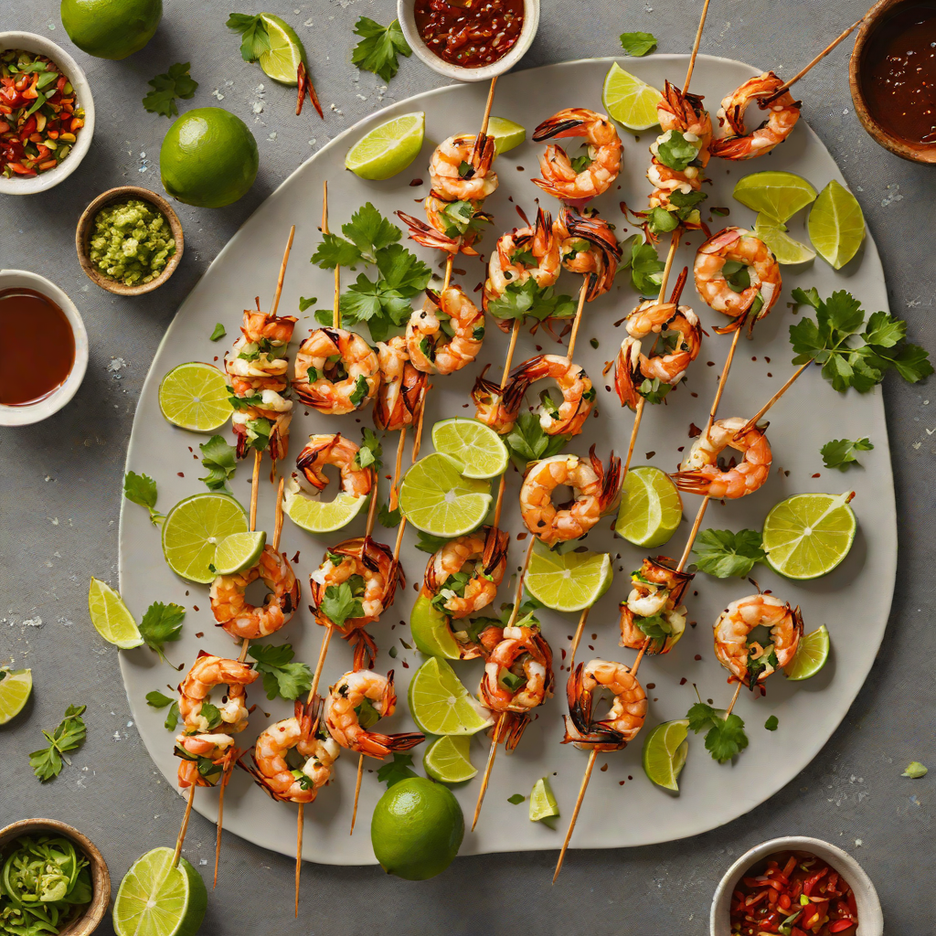 Charred Mezcal-Lime Shrimp Skewers with Chile de Árbol