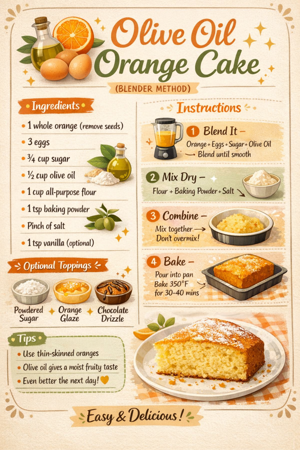Orange Blossom Olive Oil Cake with Honey Drizzle