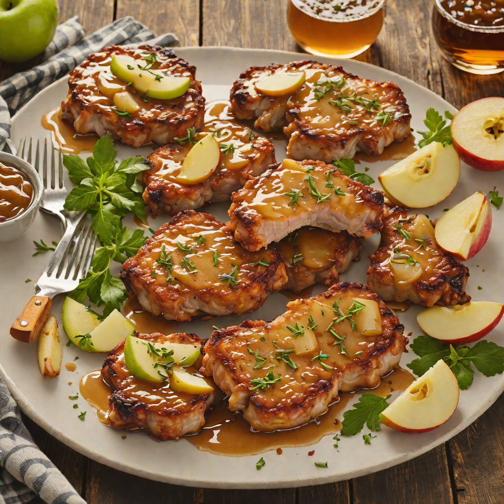 Crispy Pan-Fried Pork Chops with Apple Cider Glaze