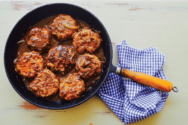 Pan-Fried Kangaroo Rissoles with Spiced Onion Relish