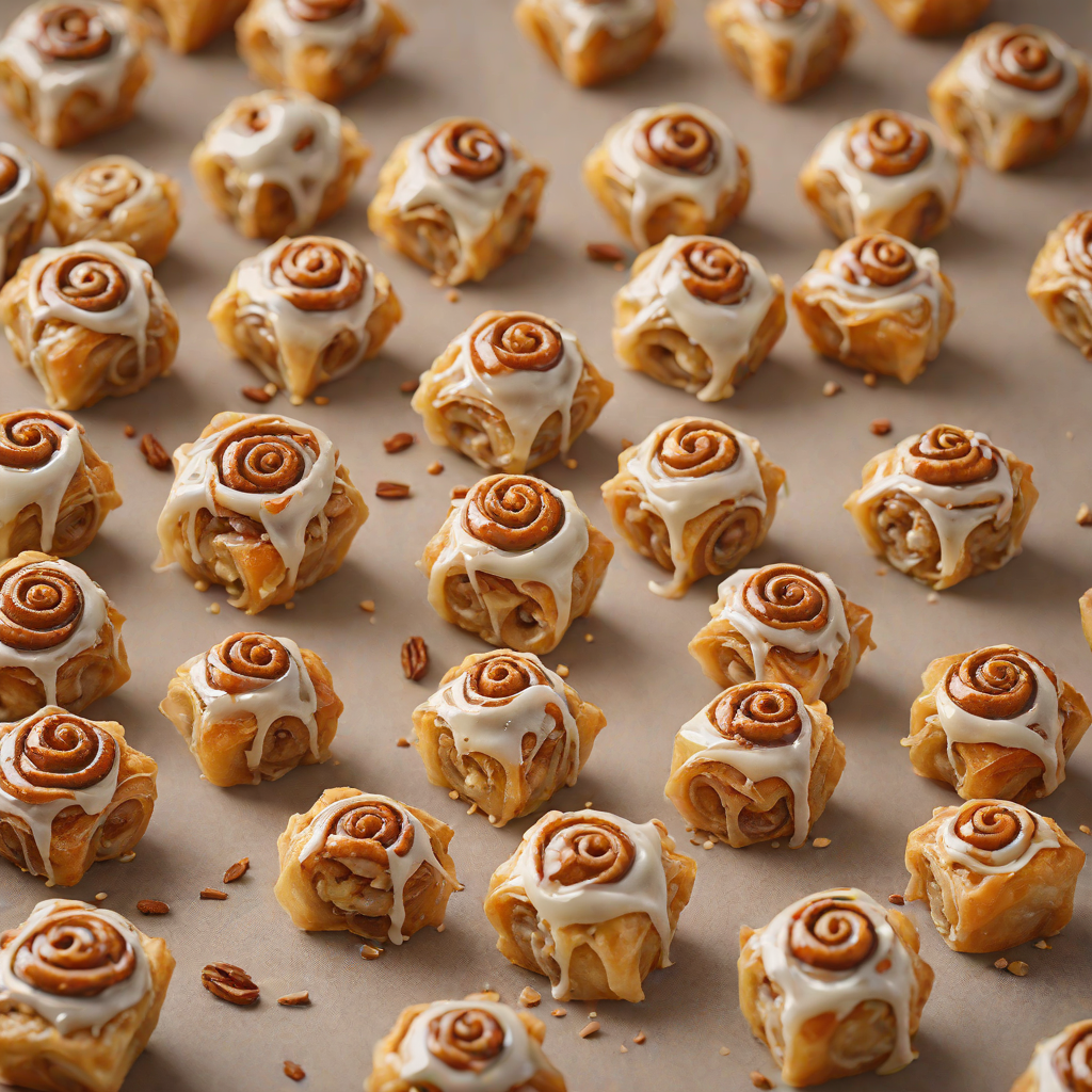Phyllo-Wrapped Cinnamon Roll Bites with Maple Glaze