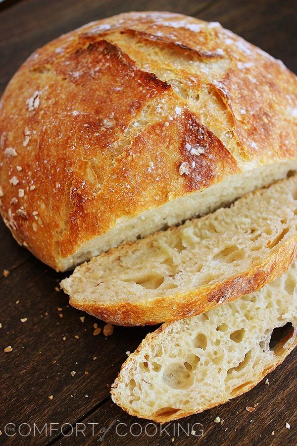 No-Knead Artisan Yeast Bread with Crunchy Crust