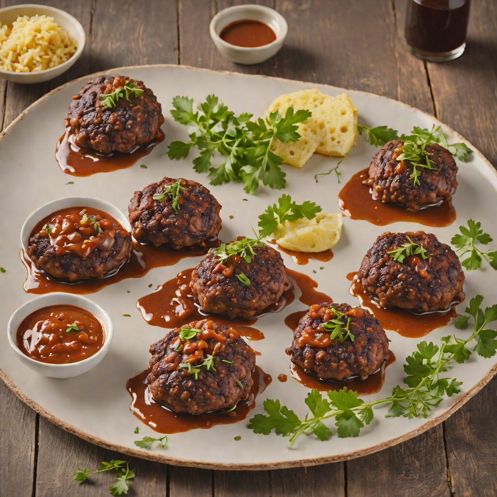 Pan-Fried Kangaroo Rissoles with Spiced Onion Chutney