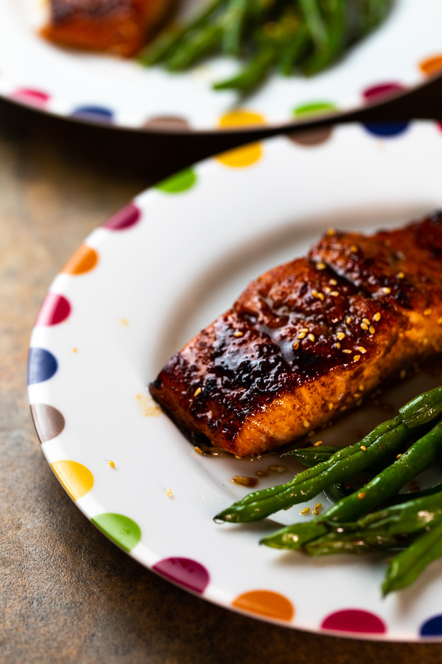 Soy-Glazed Salmon with Sesame Green Beans