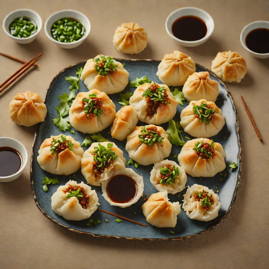 Pan-Fried Shanghainese Pork Buns with Scallion Soy Dipping Sauce