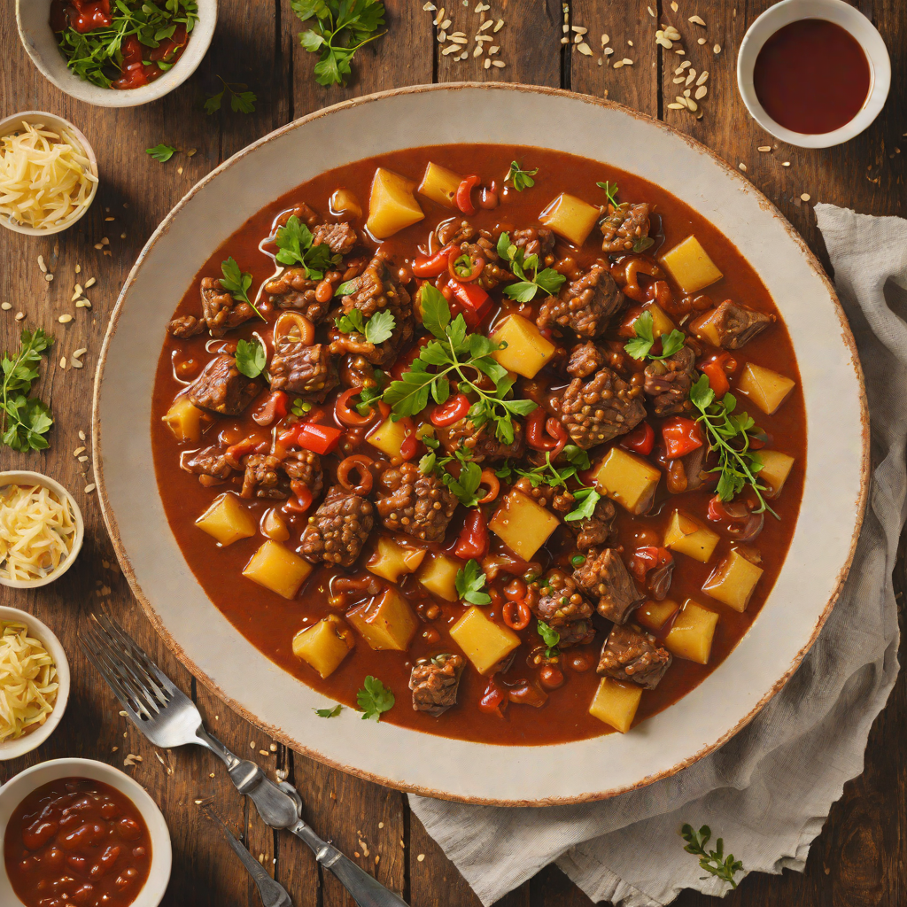 Braised Viennese Beef Goulash with Paprika and Onions