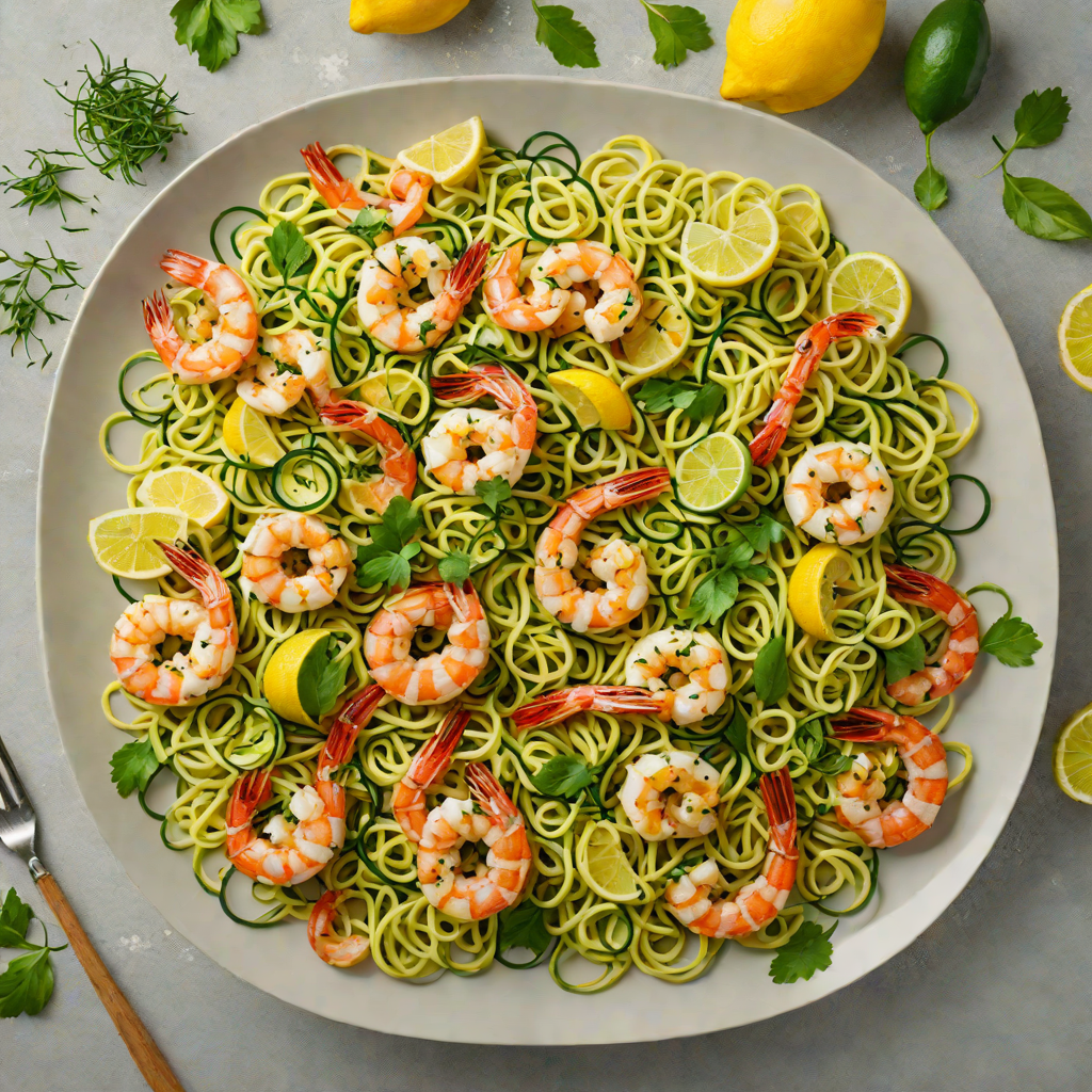 Lemon-Garlic Shrimp and Zucchini Noodles with Fresh Herbs