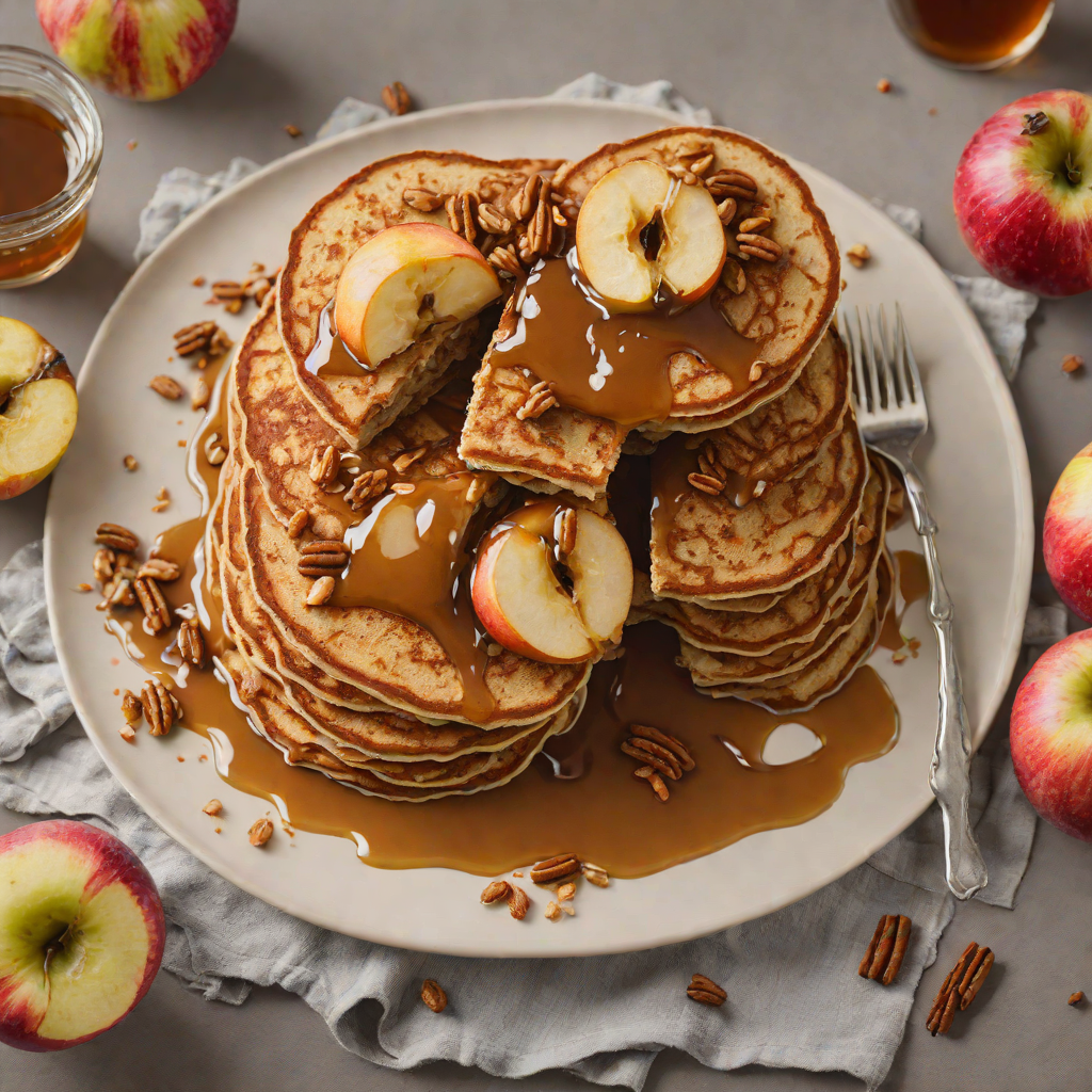 Baked Apple Buckwheat Pancakes with Maple Cinnamon Syrup