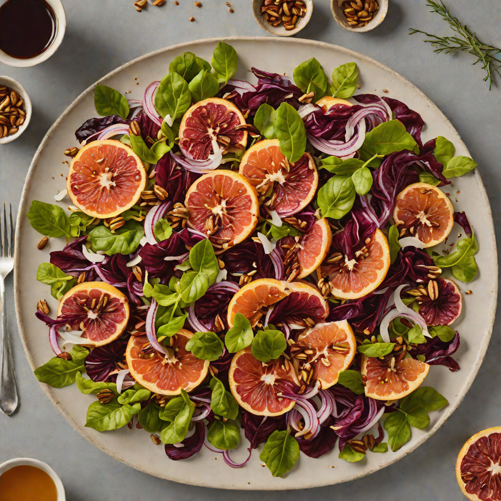 Charred Grapefruit and Radicchio Salad with Bitter Walnut Vinaigrette