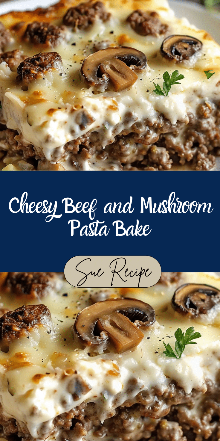 Ground Beef & Mushroom Pasta Bake