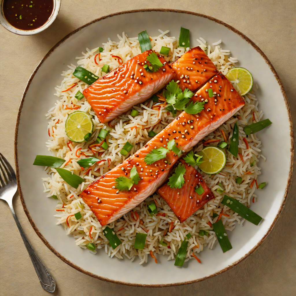 Miso-Glazed Salmon with Scallion Rice