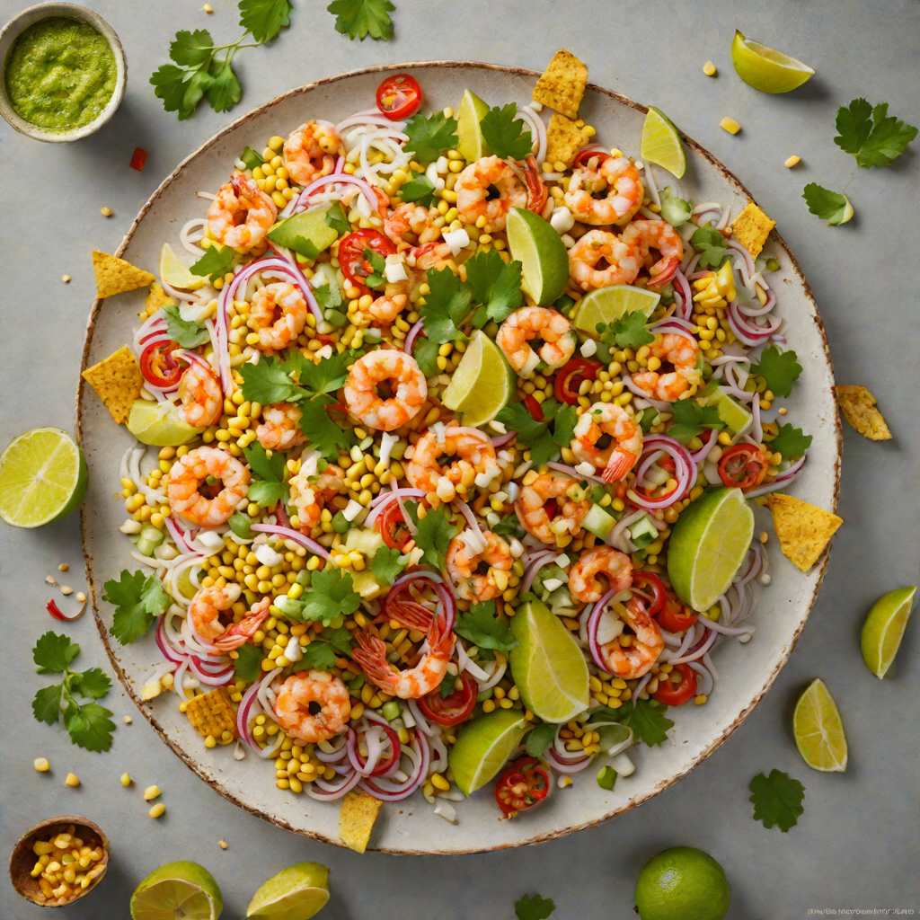 Toasted Corn and Mezcal Shrimp Ceviche