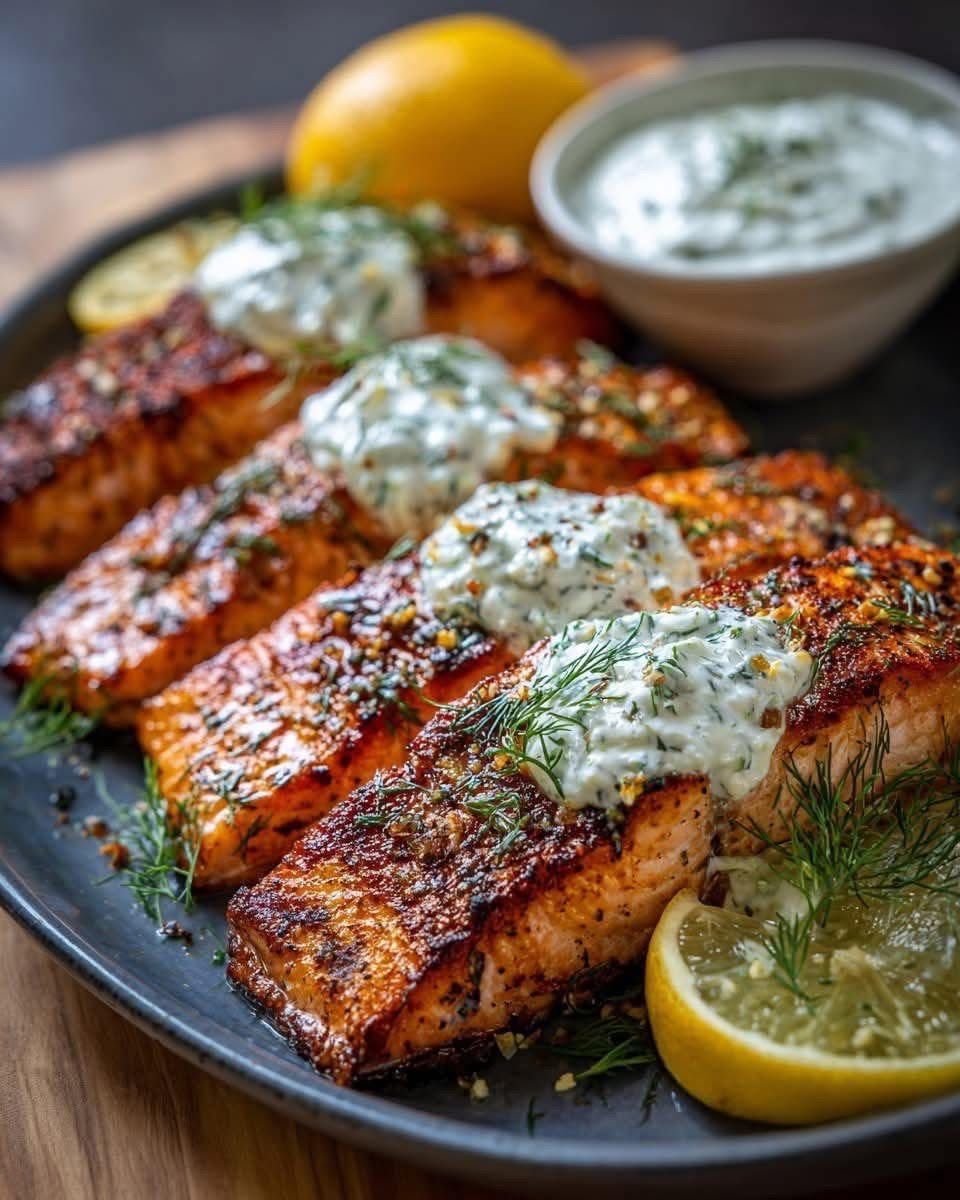 Citrus-Glazed Grilled Salmon with Dill Yogurt