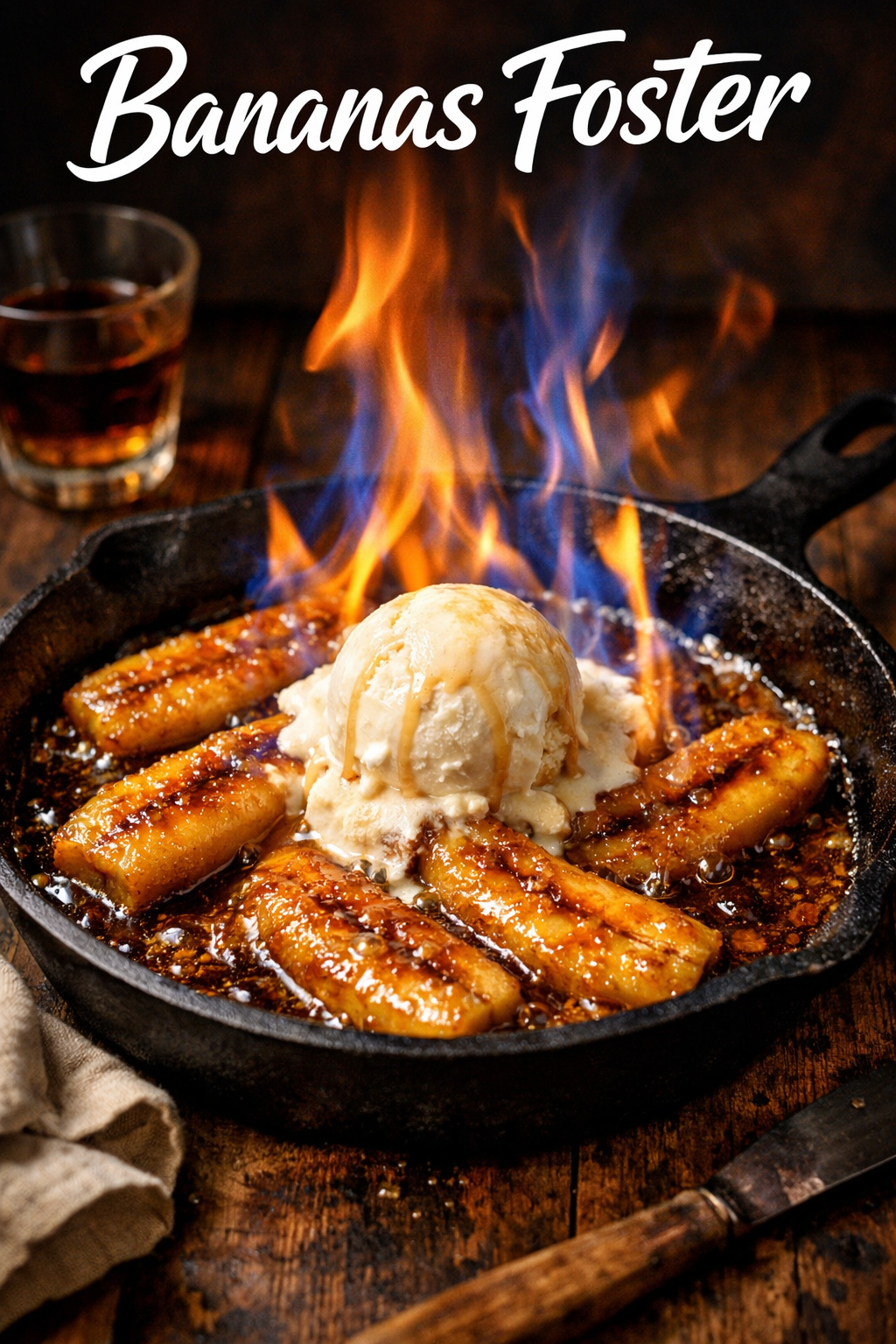 Oven-Roasted Banana Foster with Vanilla Ice Cream
