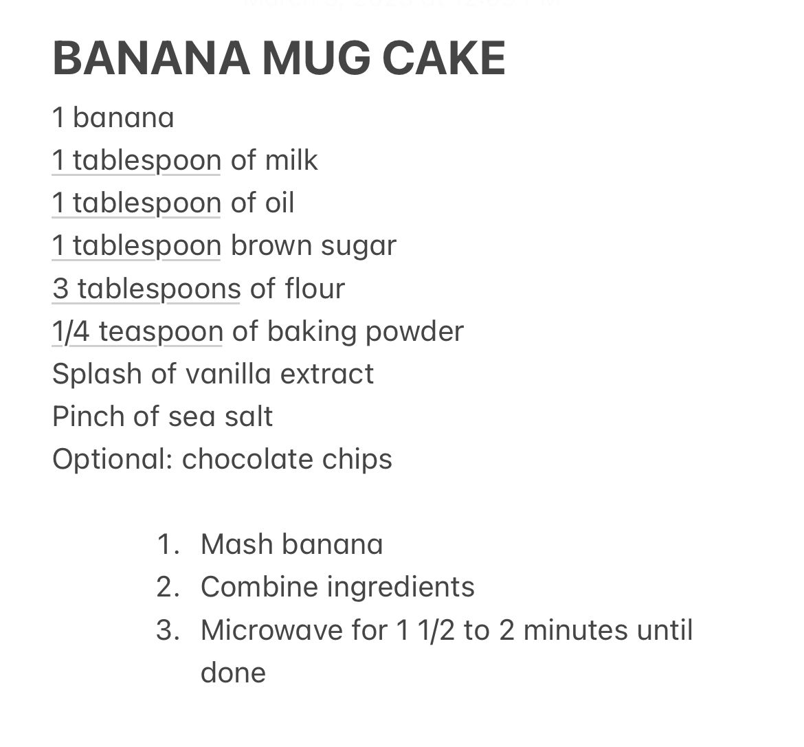 Microwave Banana Mug Cake with Cinnamon
