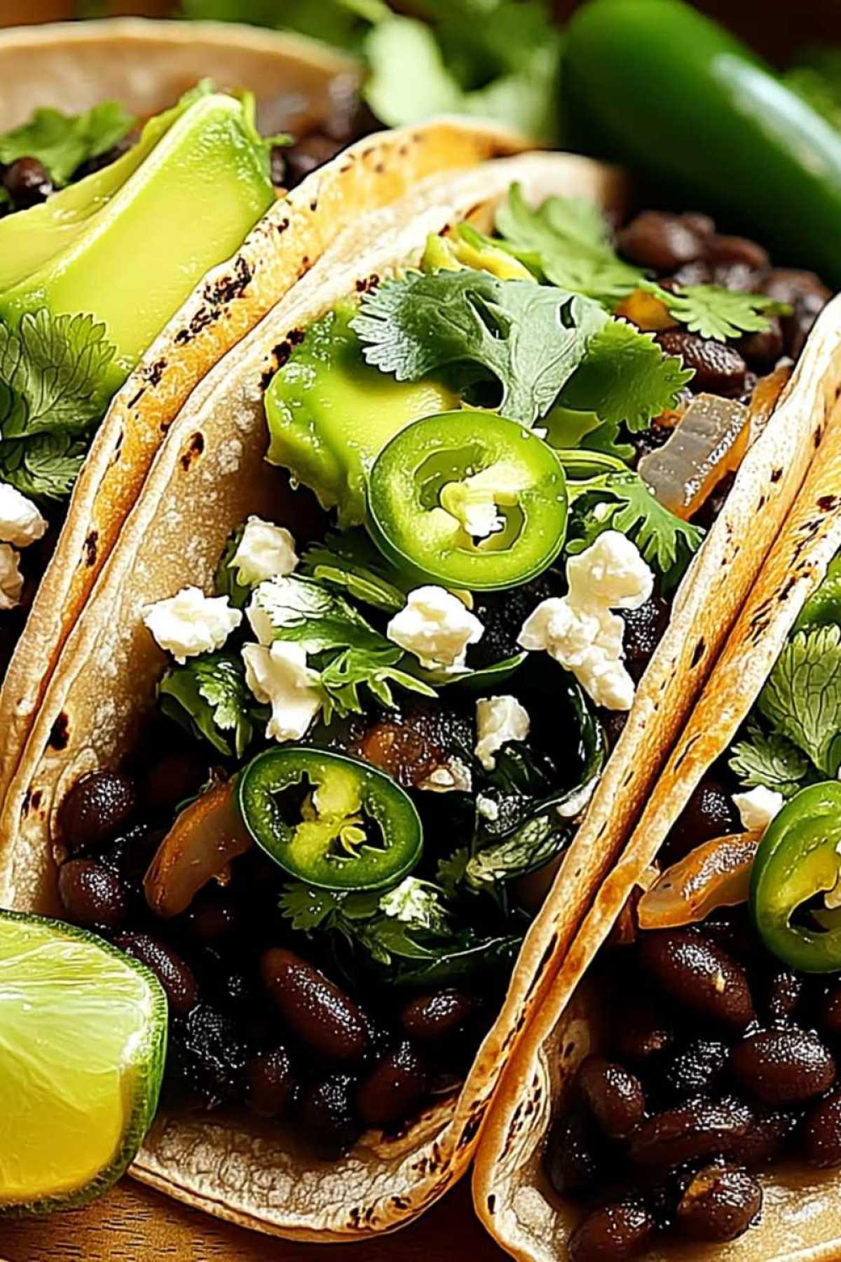 Jones' Spicy Black Bean Tacos