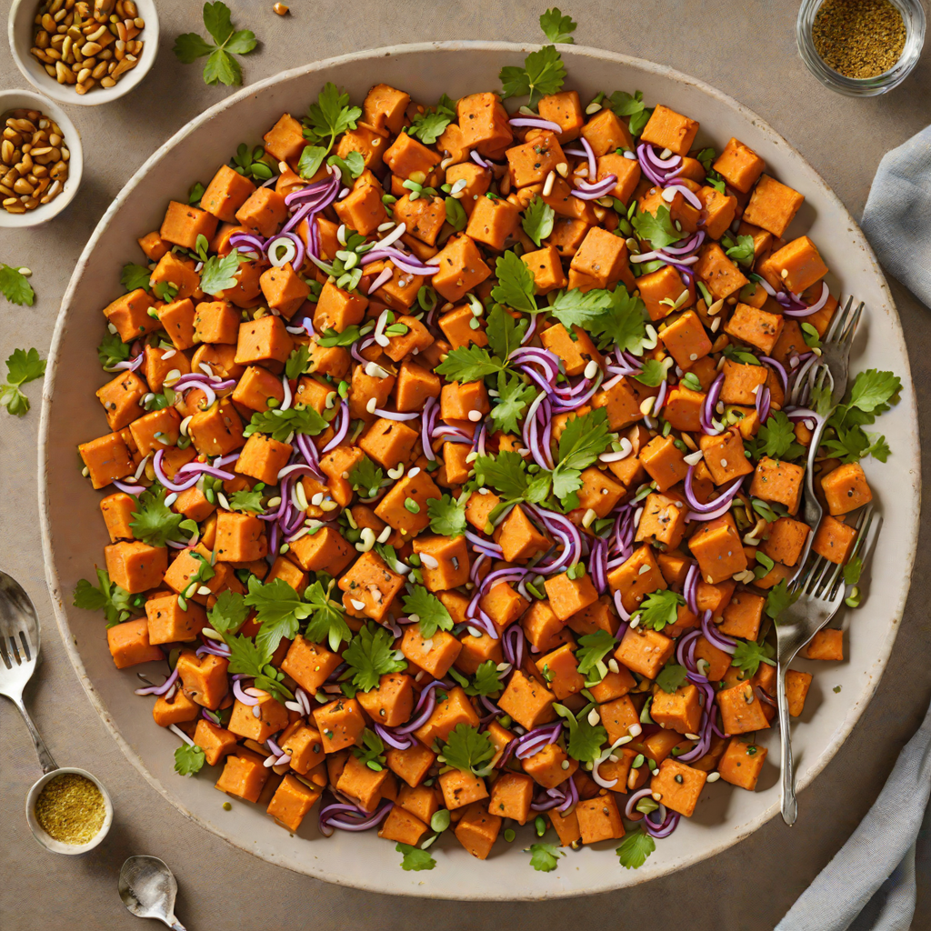 Baked Maple-Glazed Sweet Potato Salad from Minnesota