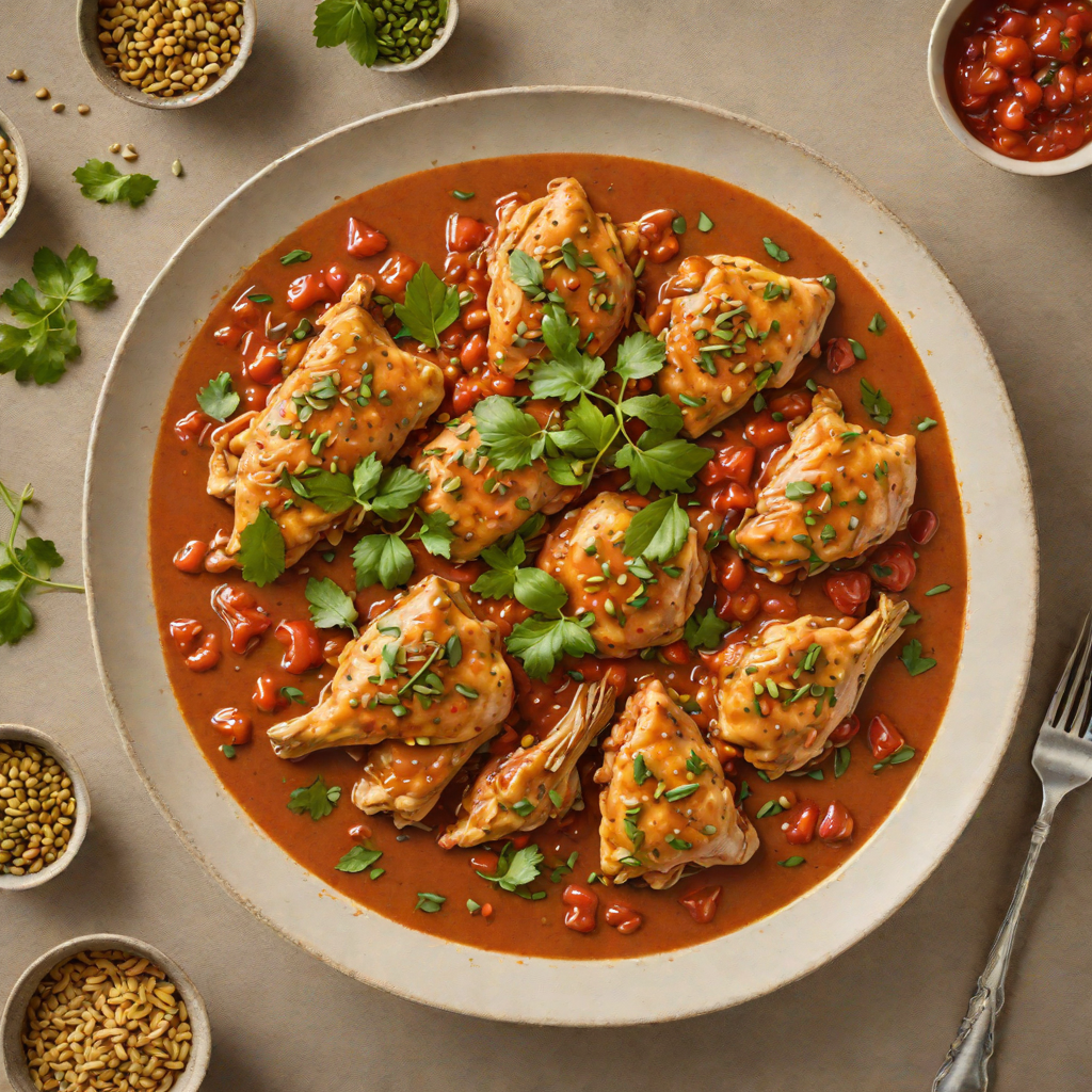 Simmered Chicken in Tomato-Pepita Sauce